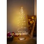 Northpoint LED Spiral Weihnachtsbaum Metall Baum 80 warmweiße LEDs 100 cm hoch für Innen und Außen batteriebetrieben Timerfunktion Silber