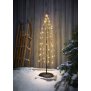 Northpoint LED Spiral Weihnachtsbaum Metall Baum 80 warmweiße LEDs 100 cm hoch für Innen und Außen batteriebetrieben Timerfunktion Schwarz