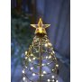 Northpoint LED Spiral Weihnachtsbaum Metall Baum 80 warmweiße LEDs 100 cm hoch für Innen und Außen batteriebetrieben Timerfunktion Schwarz