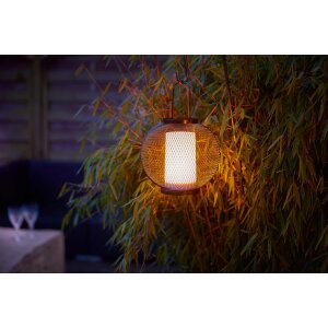 LED Laterne aus Metall mit Timer & Flackereffekt  batteriebetrieben für Innen & Außen Rund