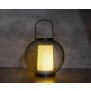 LED Laterne aus Metall mit Timer & Flackereffekt  batteriebetrieben für Innen & Außen Rund
