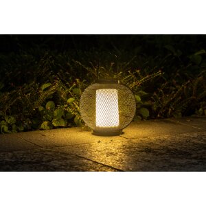 LED Laterne aus Metall mit Timer & Flackereffekt  batteriebetrieben für Innen & Außen Oval