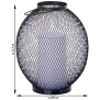 LED Laterne aus Metall mit Timer & Flackereffekt  batteriebetrieben für Innen & Außen Oval