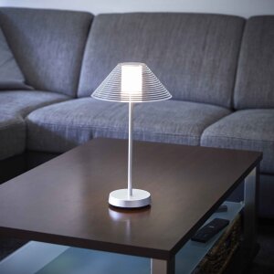 LED Design Akku Tischlampe dimmbar für Innen und Außen mit 2200 mAh Akku Kegelform