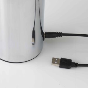 LED Eddison Lampe Akku Design Tischlampe mit Glühdraht 2000mAh dimmbar Chrom klare Birne