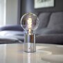 LED Eddison Lampe Akku Design Tischlampe mit Glühdraht 2000mAh dimmbar Chrom klare Birne