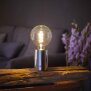 LED Eddison Lampe Akku Design Tischlampe mit Glühdraht 2000mAh dimmbar Chrom klare Birne