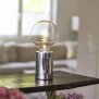 LED Eddison Lampe Akku Design Tischlampe mit Glühdraht 2000mAh dimmbar Chrom klare Birne