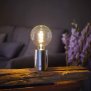 Northpoint LED Akku Tischlampe Edison Style Glühbirne mit Glühdraht bis zu 96 Stunden Laufzeit 2000mAh Touch Dimmer Ambientelicht Tischleuchte Chrom klare Birne