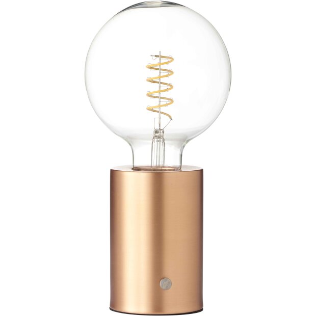LED Eddison Lampe Akku Design Tischlampe mit Glühdraht 2000mAh dimmbar Roségold klare Birne