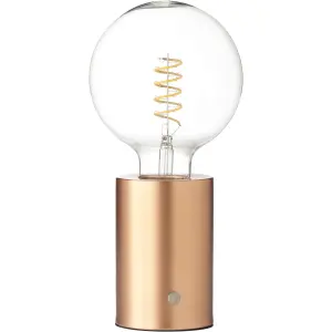 LED Eddison Lampe Akku Design Tischlampe mit Glühdraht 2000mAh dimmbar Roségold klare Birne