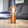 LED Eddison Lampe Akku Design Tischlampe mit Glühdraht 2000mAh dimmbar Roségold klare Birne