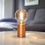 Northpoint LED Akku Tischlampe Edison Style Glühbirne mit Glühdraht bis zu 96 Stunden Laufzeit 2000mAh Touch Dimmer Ambientelicht Tischleuchte Roségold klare Birne