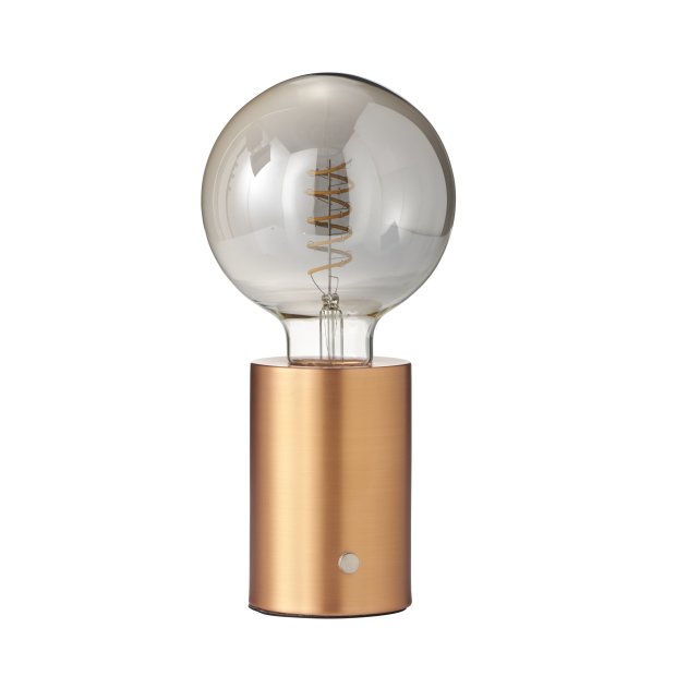 Northpoint LED Eddison Lampe Akku Design Tischlampe mit Glühdraht 2000mAh dimmbar Roségold dunkle Birne