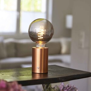 LED Eddison Lampe Akku Design Tischlampe mit Glühdraht 2000mAh dimmbar Roségold dunkle Birne