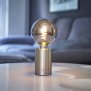Northpoint LED Akku Tischlampe Edison Style Glühbirne mit Glühdraht bis zu 96 Stunden Laufzeit 2000mAh Touch Dimmer Ambientelicht Tischleuchte Stahl dunkle Birne