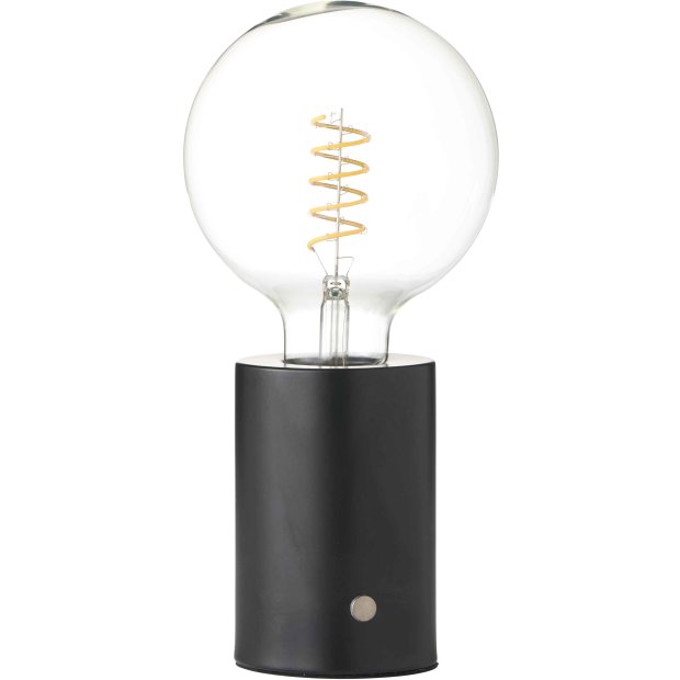 Northpoint LED Akku Tischlampe Edison Style Glühbirne mit Glühdraht bis zu 96 Stunden Laufzeit 2000mAh Touch Dimmer Ambientelicht Tischleuchte Schwarz-Matt