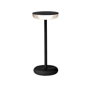Moderne dimmbare LED Tischlampe 30cm, 1800mAh Akku, warmweiß, USB-C, 5-7h Leuchtdauer, 180 - Schwarz