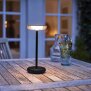 Moderne dimmbare LED Tischlampe 30cm, 1800mAh Akku, warmweiß, USB-C, 5-7h Leuchtdauer, 180 - Schwarz