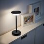 Moderne dimmbare LED Tischlampe 30cm, 1800mAh Akku, warmweiß, USB-C, 5-7h Leuchtdauer, 180 - Schwarz
