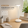 LED Akku Tischlampe Weiß Dimmbar Touch Warmweiß USB-C Nachttischlampe kabellos 27,4cm