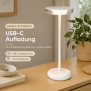 LED Akku Tischlampe Weiß Dimmbar Touch Warmweiß USB-C Nachttischlampe kabellos 27,4cm