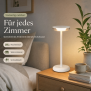 LED Akku Tischlampe Weiß Dimmbar Touch Warmweiß USB-C Nachttischlampe kabellos 27,4cm