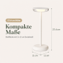 LED Akku Tischlampe Weiß Dimmbar Touch Warmweiß USB-C Nachttischlampe kabellos 27,4cm