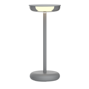 Moderne dimmbare LED Tischlampe 30cm, 1800mAh Akku, warmweiß, USB-C, 5-7h Leuchtdauer, 180 - Grau