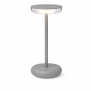 LED Akku Tischlampe Grau Dimmbar Touch Warmweiß USB-C Nachttischlampe kabellos 27,4cm