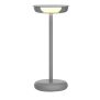Moderne dimmbare LED Tischlampe 30cm, 1800mAh Akku, warmweiß, USB-C, 5-7h Leuchtdauer, 180 - Grau