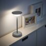 Moderne dimmbare LED Tischlampe 30cm, 1800mAh Akku, warmweiß, USB-C, 5-7h Leuchtdauer, 180 - Grau