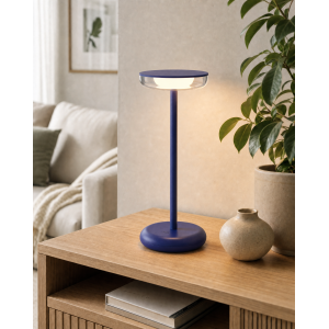 LED Akku Tischlampe Blau Dimmbar Touch Warmweiß...