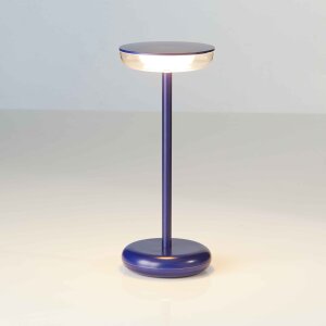 Moderne dimmbare LED Tischlampe 30cm, 1800mAh Akku, warmweiß, USB-C, 5-7h Leuchtdauer, 180 - Blau