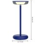 Moderne dimmbare LED Tischlampe 30cm, 1800mAh Akku, warmweiß, USB-C, 5-7h Leuchtdauer, 180 - Blau