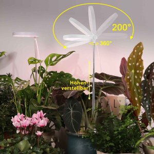 LED Pflanzenleuchte Gewächslampe mit Klipphalterung für Töpfe Timerfunktion Helligkeitseinstellung