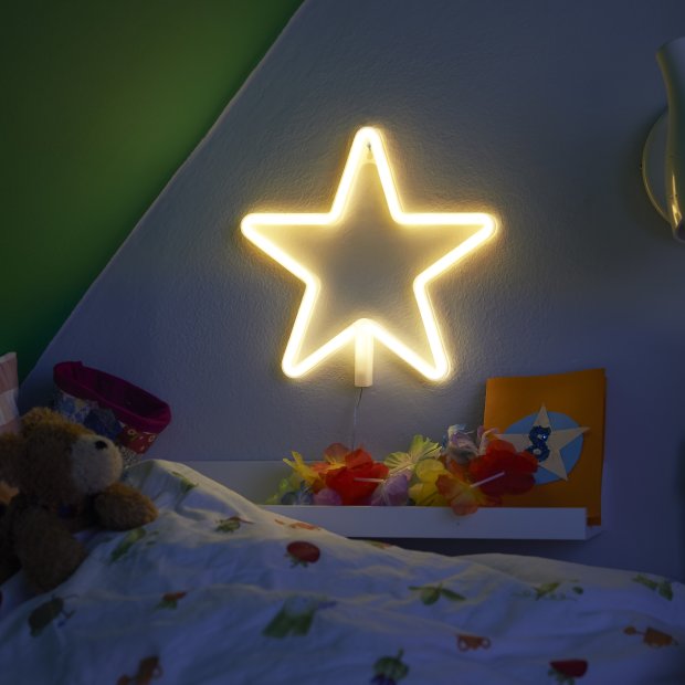 LED Nachtlicht für das Kinderzimmer in 3 schönen Motiven 3xAA-Batterien oder über USB Stern