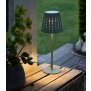 LED Outdoor Tischleuchte Grün-Grau wiederaufladbar 2200mAh Akku Metall Solar Wasserfest