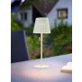 LED Outdoor Tischleuchte Elfenbein-Beige wiederaufladbar 2200mAh Akku Metall Solar Wasserfest