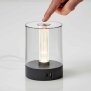 LED Tischleuchte Tischlampe mit Touch-Taste Dimmfunktion Farbwechsel Ladeports - Glühdraht Grau