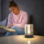 LED Tischleuchte Tischlampe mit Touch-Taste Dimmfunktion Farbwechsel Ladeports - Glühdraht Grau