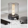 Northpoint LED Tischleuchte Tischlampe mit Touch-Taste Dimmfunktion Farbwechsel Ladeports Memoryfunktion Abschaltautomatikfunktion Glühdraht Grau