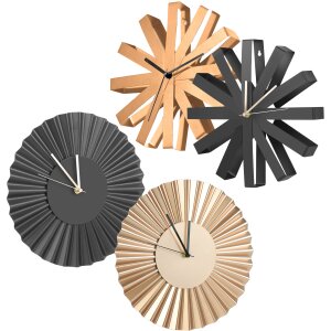 Design Edelstahl Fächer Wanduhr- gewelltes Metall...