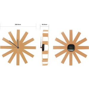 Design Edelstahl Fächer Wanduhr- gewelltes Metall Wanduhr Streifen - Edelstahl Fächer Roségold