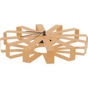 Design Edelstahl Fächer Wanduhr- gewelltes Metall Wanduhr Streifen - Edelstahl Fächer Roségold