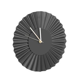 Design Edelstahl Fächer Wanduhr- gewelltes Metall Wanduhr Welle Schwarz - gewelltes Metall Schwarz