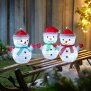 B-Ware LED Weihnachtsfiguren mit integriertem Timer 3er Set Schneemann