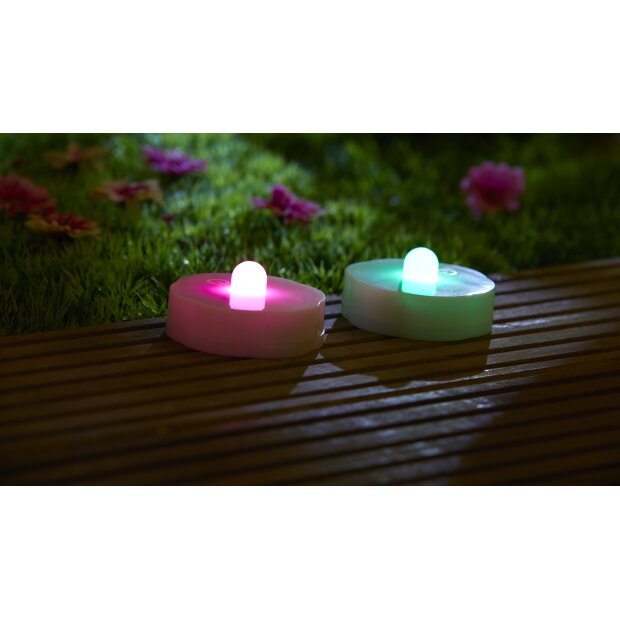 B-Ware LED Outdoor Teelichter 6er Set Wasserfest IP65 Stimmungsbeleuc