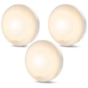 B-Ware LED Batterie Beleuchtungsspots Schkrankleuchten 3er Set mit Bewegungsmelder für den