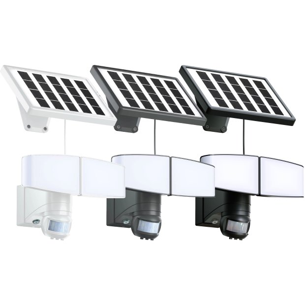 Northpoint LED Solar Strahler mit Bewegungsmelder  Dämmerungssensor Leuchtdauer- und Leuchtkraftregler für Innen und Außen 6000K 2x 450 Lumen